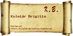 Koletár Brigitta névjegykártya