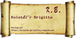 Koletár Brigitta névjegykártya