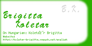 brigitta koletar business card